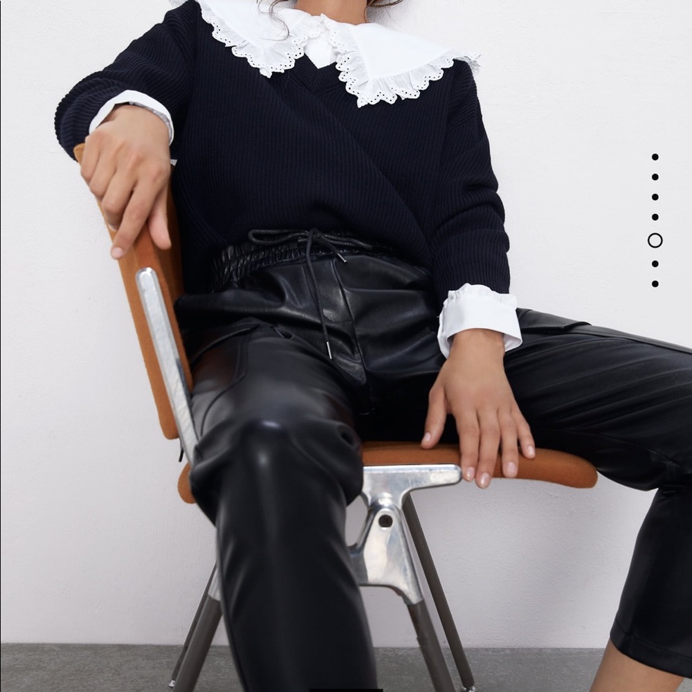 Zara Faux Leather Cargo Pants